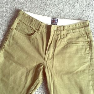 2/$98 army green denim • men's jeans • 31 w